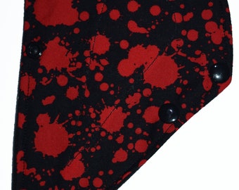 Liner Core- Blood Splatter Reusable Cloth Thong Liner Pad- Windpro Fleece- 8 Inches