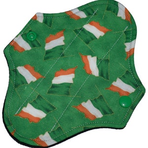 Liner Core- Almohadilla pequeña de tela reutilizable con banderas irlandesas, 6,5 pulgadas
