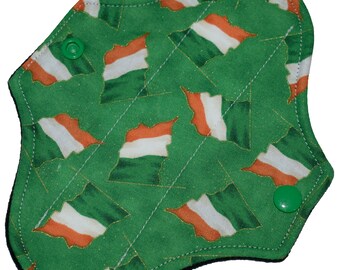 Liner Core- Irish Flags Reusable Cloth Petite Pad- 6.5 Inches