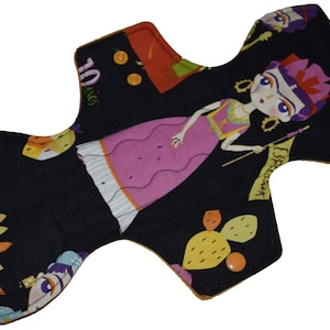 Heavy Core- Frida Khalo Reusable Cloth Goddess Pad- WindPro Fleece 12.5 Inches (31.75 cm)