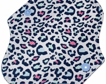 Light Core- Rainbow Leopard Jersey Knit Reusable Cloth Petite Pad- 6.5 Inches