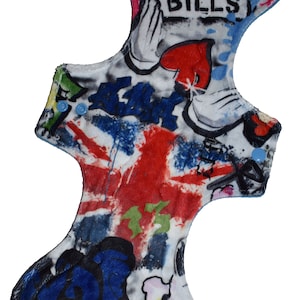 Super Core- Graffiti Minky Reusable Cloth Goddess XL/Postpartum Pad- WindPro Fleece- 16.5 Inches
