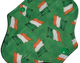 Liner Core- Irish Flags Reusable Cloth Petite Pad- 6.5 Inches