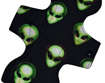 Moderate Core- Aliens Reusable Cloth Overnight Pad- WindPro Fleece 10.5 Inches (26.5 cm)