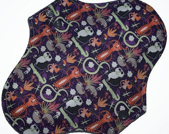 Light Core- Purple Jungle Reusable Cloth Pantyliner Pad- WindPro Fleece- 8.5 Inches