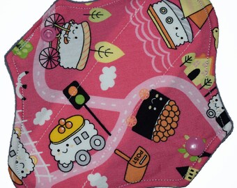 Liner Core- Sushi Train Reusable Cloth Petite Pad- 6.5 Inches