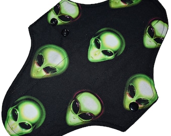 Moderate Core- Aliens Reusable Cloth Maxi Pad- WindPro Fleece- 10 Inches (25.5 cm)