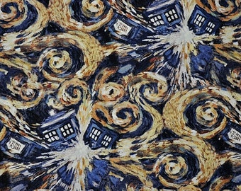 CUSTOM CREATION | Exploding Tardis Cotton Woven | From 6 to 18 Inches Long || Handmade Cloth Pad made to order