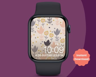 Floral Apple Watch Face | Apple Watch Faces Fall | Apple Watch Background Boho | Watch Wallpaper