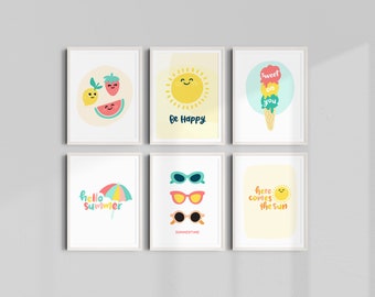 Kids Summer Digital Download Prints for Nursery or Room Decor