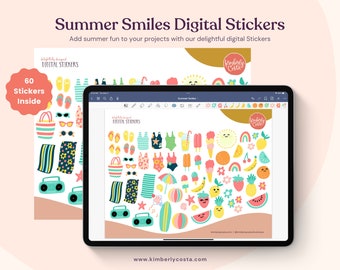 Summer Smiles Digital Stickers | Digital Stickers Goodnotes | Digital Sticker Pack | Digital Planner Stickers | Digital Summer Stickers