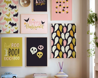 Halloween Art Prints, Spooky Kids Room Decor (Digital Download)