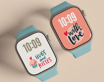 Valentine's Apple Watch Wallpaper | Sweet Hand-Drawn Faces (Digital Download)