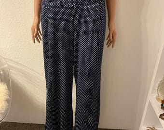 Pantaloni vintage a pois blu