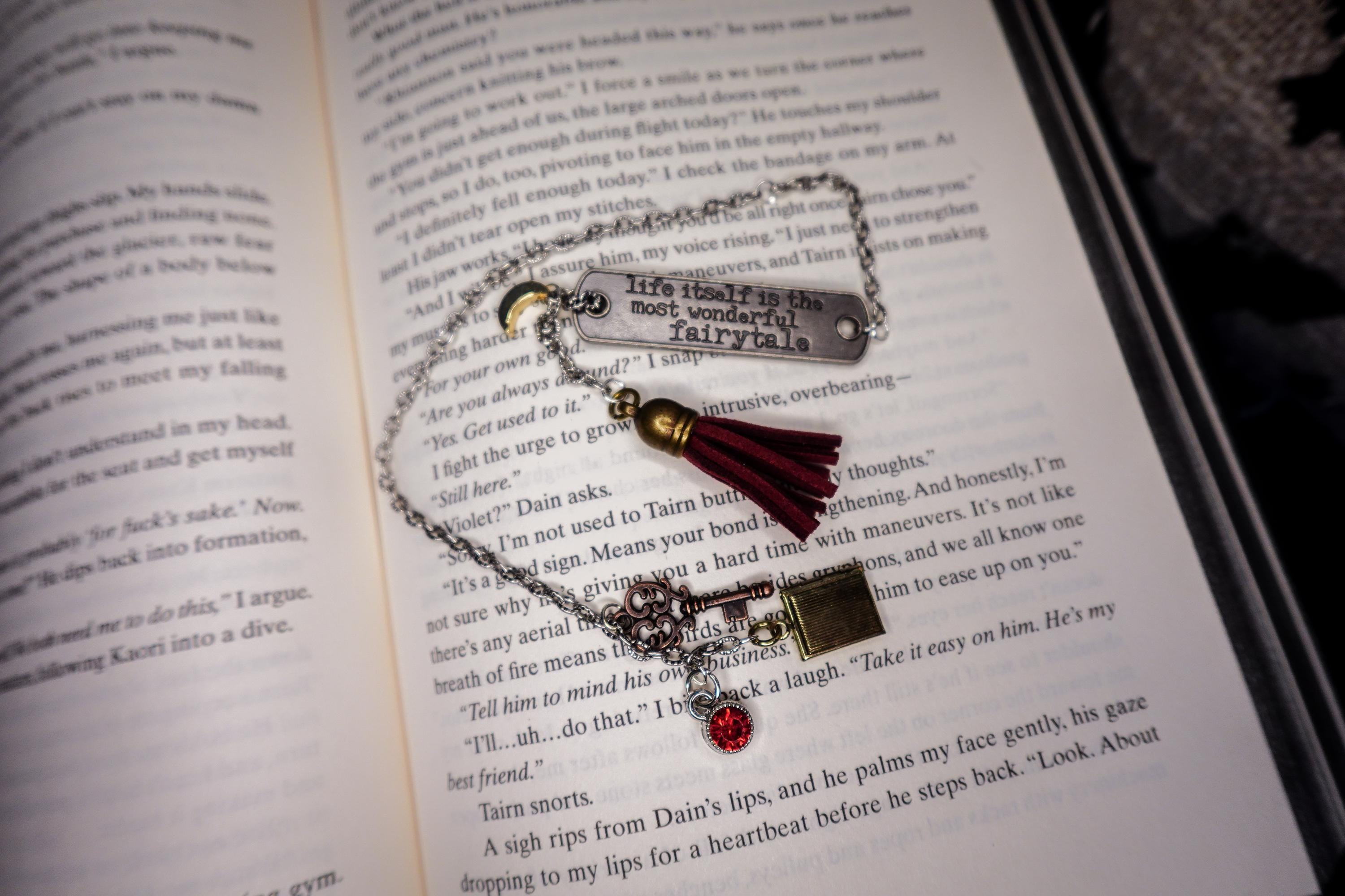 Customizable Handmade Bookmark: Chain, Ribbon, or Leather - Etsy
