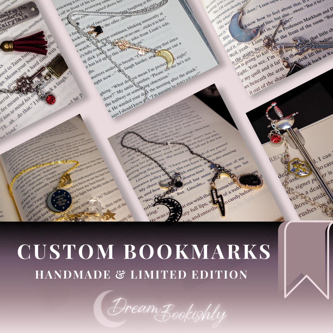 Customizable Handmade Bookmark: Chain, Ribbon, or Leather - Etsy