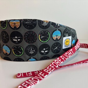 Aviation Scrub Cap Flight Deck Surgical Hat Pilot Doctor Nurse Tie-Back Surgical Hat