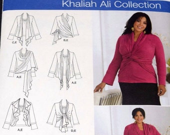 Simplicity 2598 Knit Top Cardi Wrap Sz 18W 20W 22W 24W Cardigan Khaliah Ali