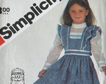 Patrón de costura para vestido Gunne Sax, sin cortar, talla 3 para niñas, Simplicity 5362