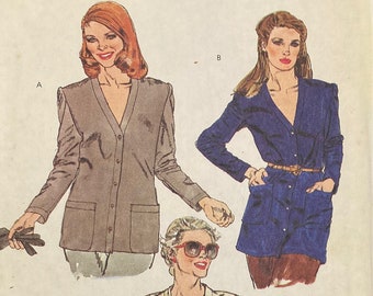 Vogue 7801, Size 12 Bust 34, Misses Jacket Sewing Pattern, Stretchable Knit
