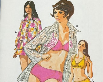 Kwik Sew 479, Size 6 8 10, Ladies Bikini and Coverup Pattern, Sealed