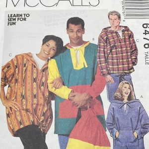 Può includere: Modello di cucito McCall's numero 6476 per una felpa con cappuccio. Il modello include tre stili diversi: una felpa con cappuccio a quadri, una felpa con cappuccio a righe e una felpa con cappuccio tinta unita. Il modello è per le taglie XS, S, M.