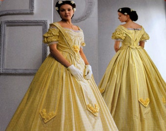 Patrón de costura para disfraz Simplicity 2881, vestido sureño de bella, recreación de la Guerra Civil, tallas 8, 10, 12 y 14, sin cortar