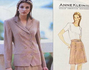 Vogue 1552, Size 14 16 18, Anne Klein II Designer Sewing Pattern, Misses Jacket and Skirt, Uncut