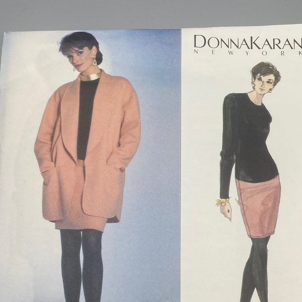 Vogue 2796, Donna Karan, Size 8 10 12, Misses Jacket and Dress, Uncut 90s