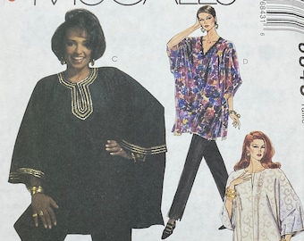 McCalls 6843, Size S M L, Vintage Caftan and Pants Sewing Pattern, Uncut, Daphne Maxwell Reid