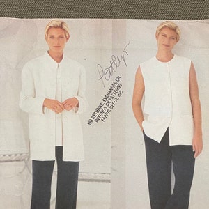 Vogue 2280, Choose Size, DKNY Designer Pattern, Late 1990s Jacket Vest Pants, Uncut