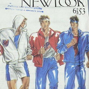 New Look 6353, Mens Sz 36 38 40 42 44, Hooded Jacket Jogging Pants Shorts, Uncut