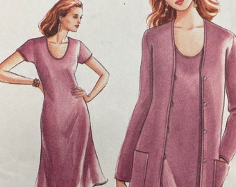 Vogue 9245, Size 6 8 10, Vintage 1990s Sewing Pattern, A Line Dress and Jacket