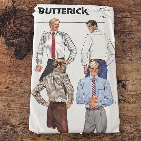 Butterick 3445 Size 16.5 Mens Dress Shirt Uncut Sewing Pattern Tapered or  Full Cut Button Shirt Office 1980s Oxford - Etsy
