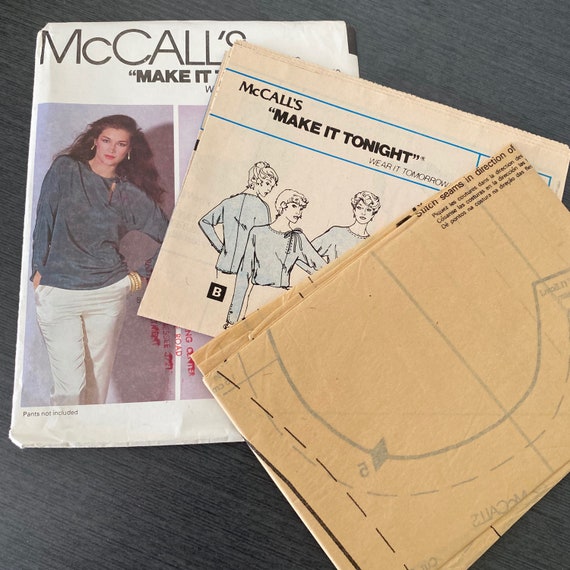 Mccalls 6909, Size Large 18 20, Misses Tops Blouses, Uncut Sewing