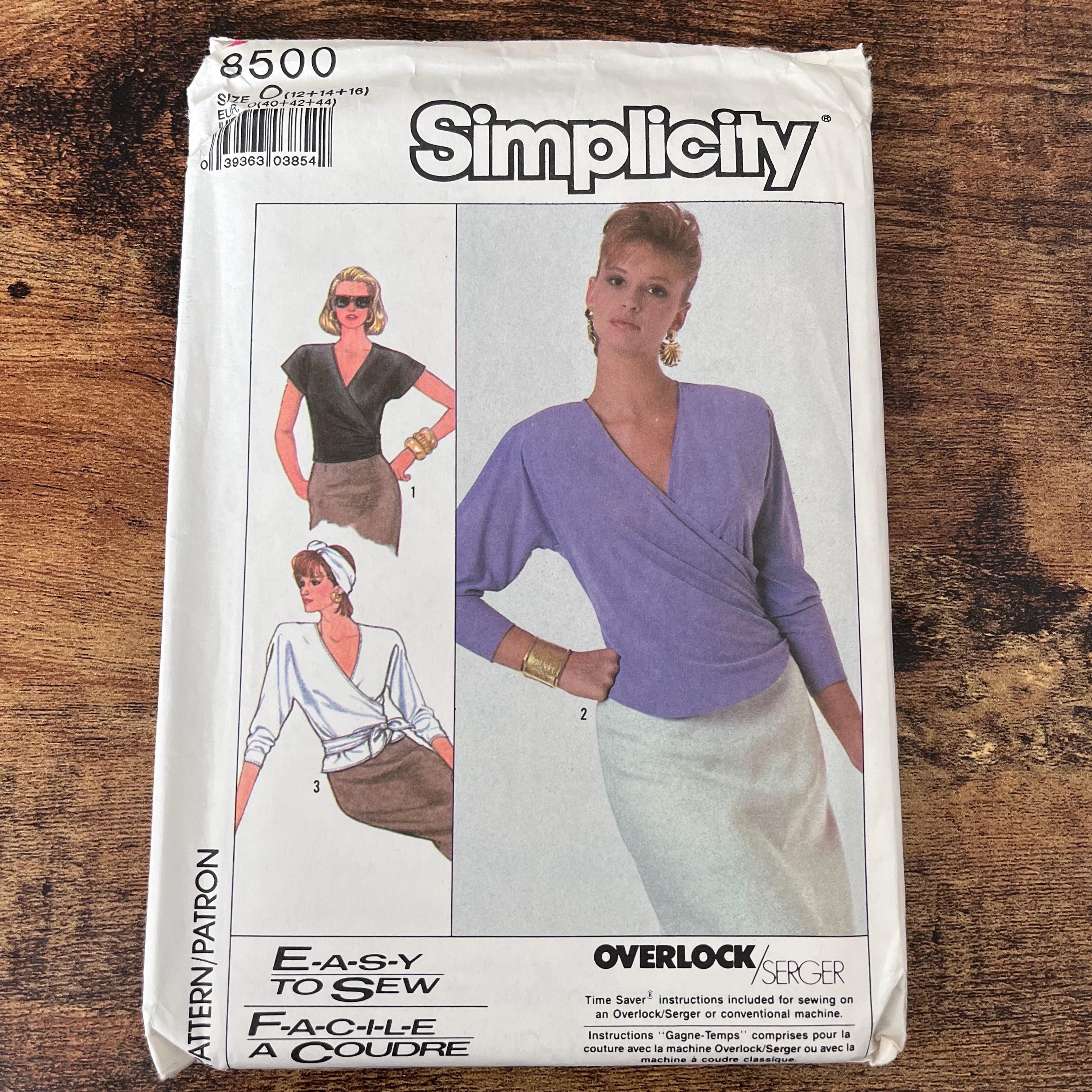 Simplicity 8500 Size 12 14 16 Misses Wrap Top Surplice Uncut