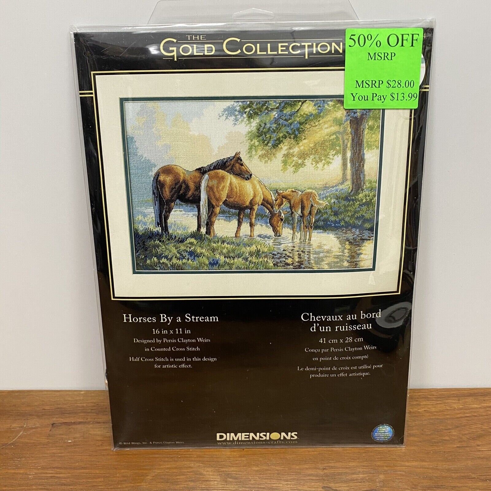 NEW Dimensions Gold Collection Horses By A Stream Cross