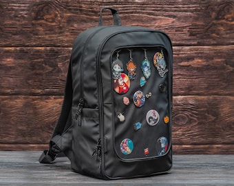Ita Bag, Pin Display Bag, Ita Backpack, Pin Trading, Window Backpack, Removable Insert, Pin Display Laptop Backpack, Everyday Ita Backpack