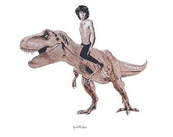 Jim Morrison riding a T-Rex