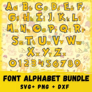 Cartoon Letters Svg Cricut, Anime Svg Bundle, Birthday Font, Baby Font, Baby shirt Diy Anime Layered Letters Svg Anime Cricut Letters Svg