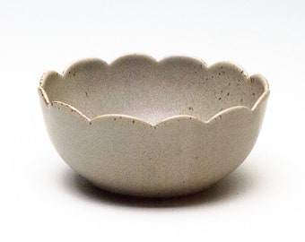 Soft Tan Grey Flower Bowl