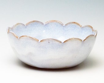 Cloudy White Flower Bowl