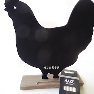 Hen Chicken Chalkboard Memo Board WITH Chalk: Perfect for Memos, Menus, Notes, Reminders or Simply as an Eye-Catching Decorative Piece!