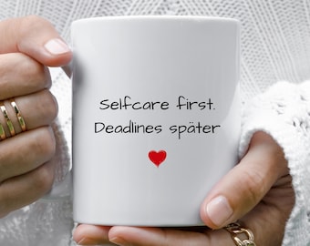 Selfcare mug with saying gift for women mindfulness mug self-care morning routine mug affirmation coffee mug love