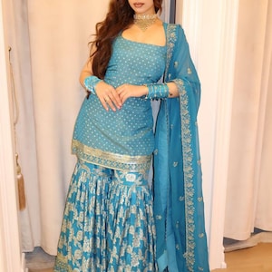 banarasi dress design Grey Cut-out Banarasi Gown Custom / Custom