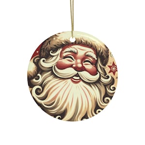 Christmas Ceramic Ornaments - Santa Claus Decor, Holiday Tree Decorations, Handmade Gifts, Festive Home Decor, Ornamental Keepsakes,