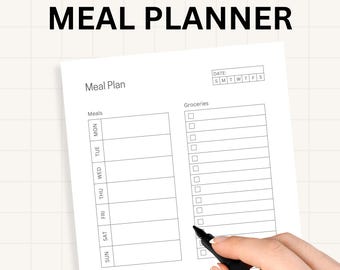 Weekly Meal Planner & Grocery List Printables for Easy Meal Prep