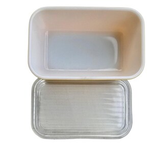 50S Vintage Pyrex 503 Yellow Refrigerator Dish w/ Clear Ribbed Glass Lid 1.5 Qt