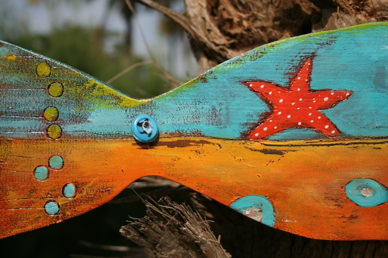 Peces de madera peces de madera pintados pared de pescado | Etsy