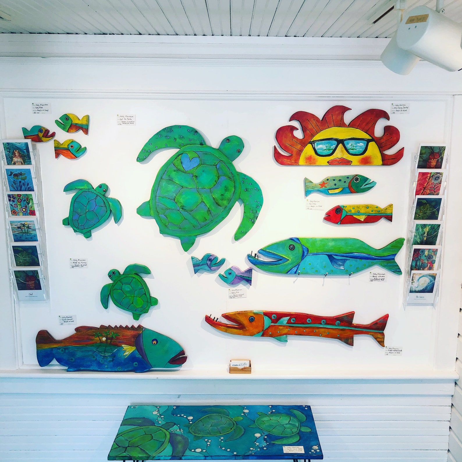 Beach Wall Decor Wood Plank Art Fish Art Beach Themed Wall Etsy